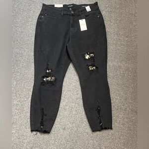 Judy Blue Leopard Black Jeans NWT